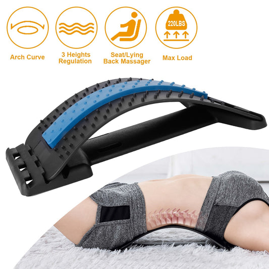 Multi-Level Back Stretcher for Pain Relief — Lumbar Support for Upper & Lower Back