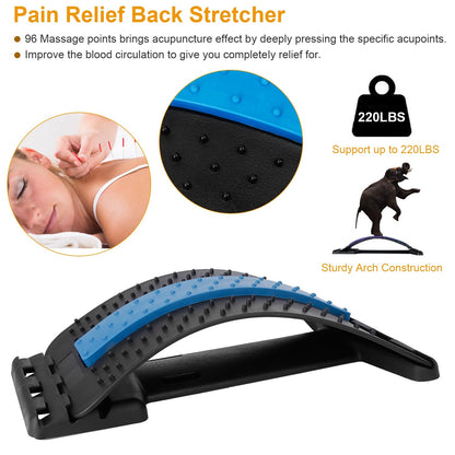 Multi-Level Back Stretcher for Pain Relief — Lumbar Support for Upper & Lower Back