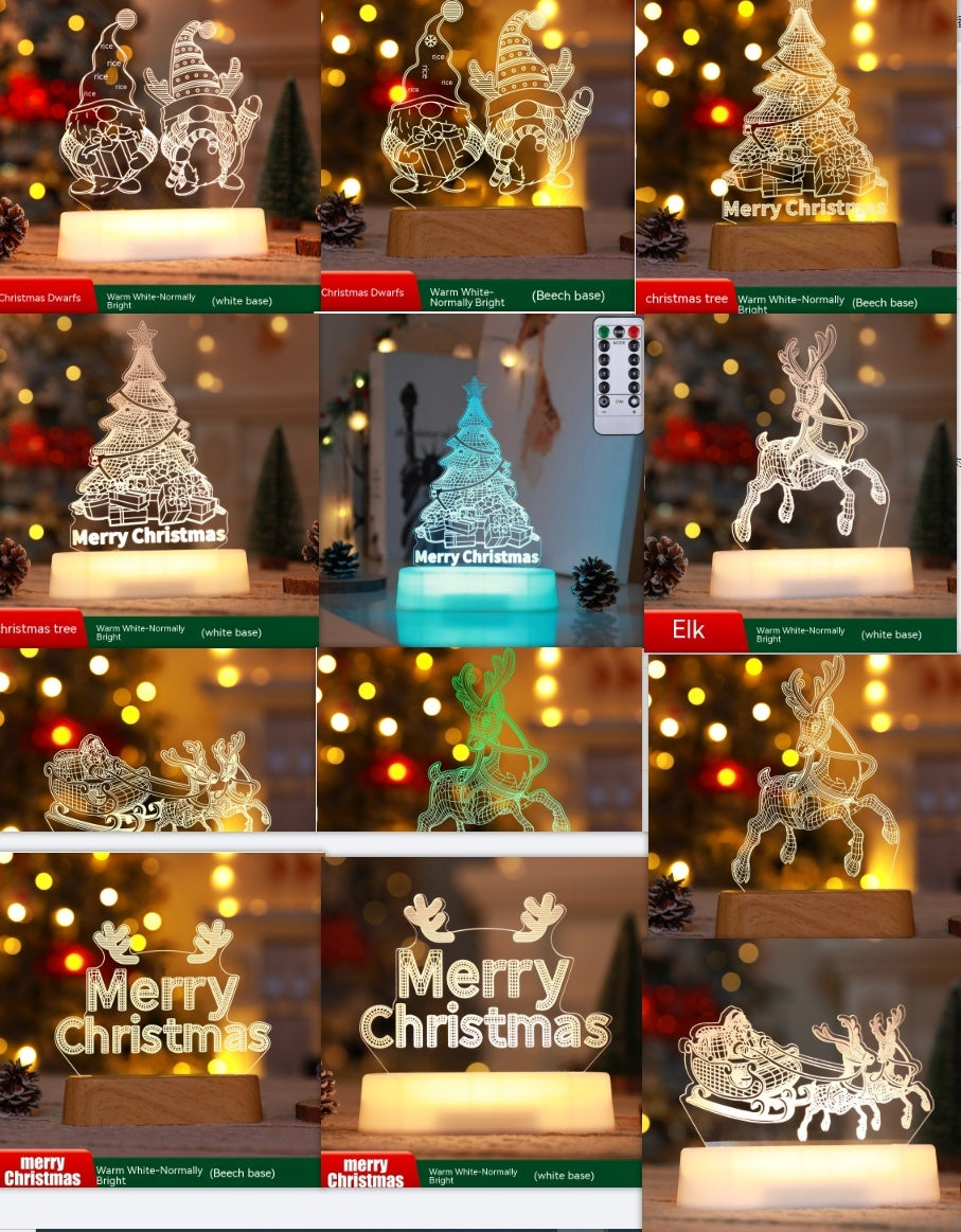 3D Acrylic LED Night Light – Perfect Christmas, and Decoration for Kids or Home.