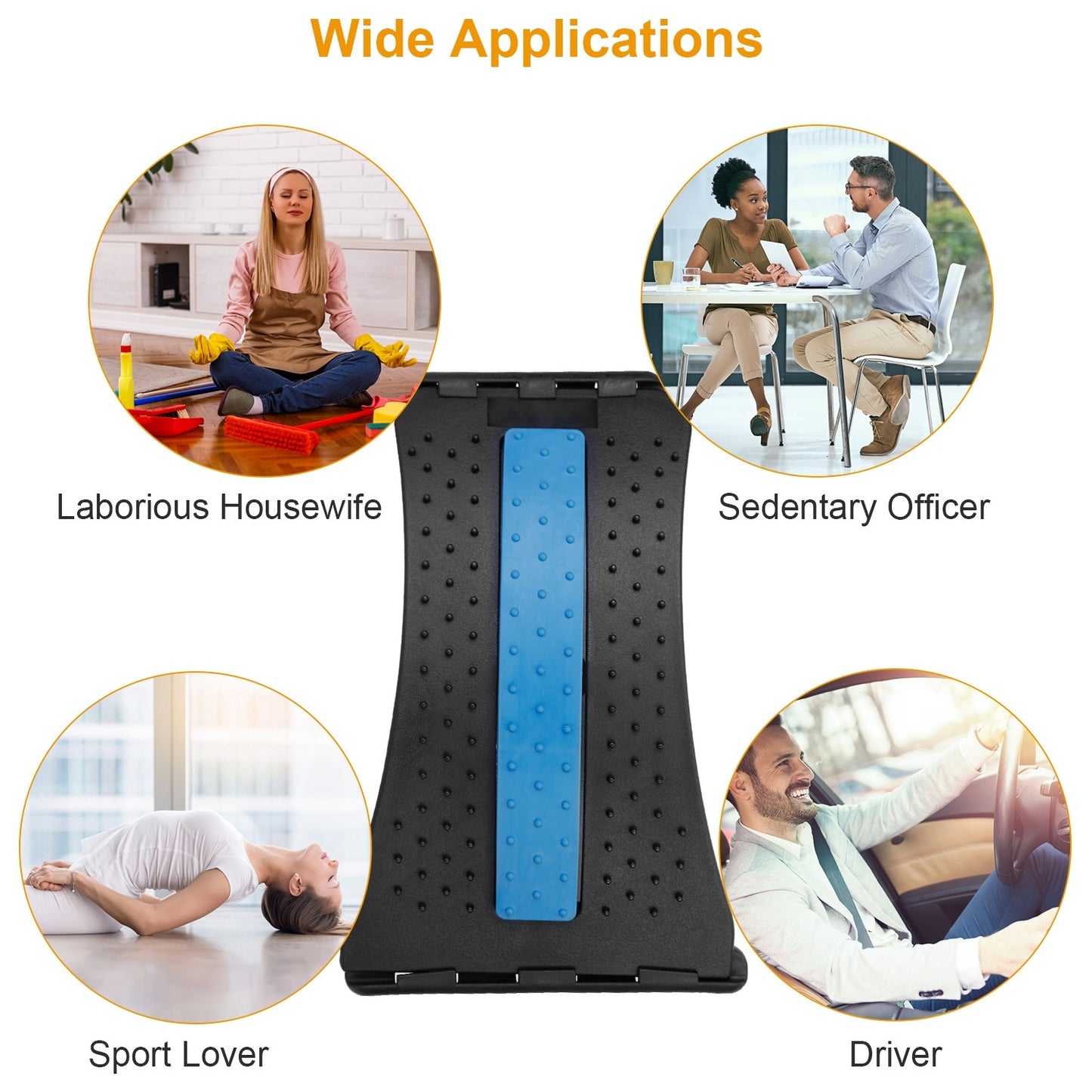 Multi-Level Back Stretcher for Pain Relief — Lumbar Support for Upper & Lower Back