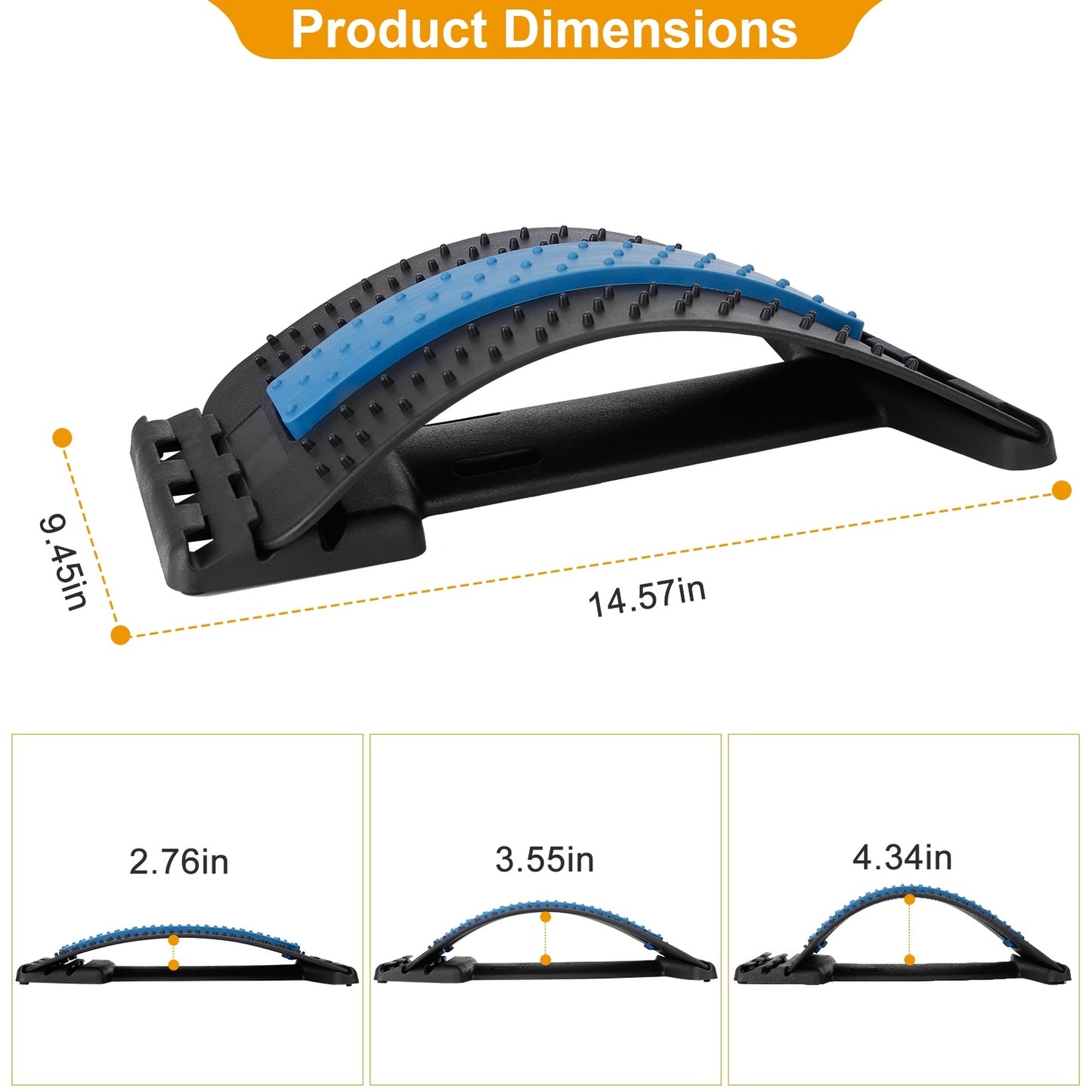 Multi-Level Back Stretcher for Pain Relief — Lumbar Support for Upper & Lower Back