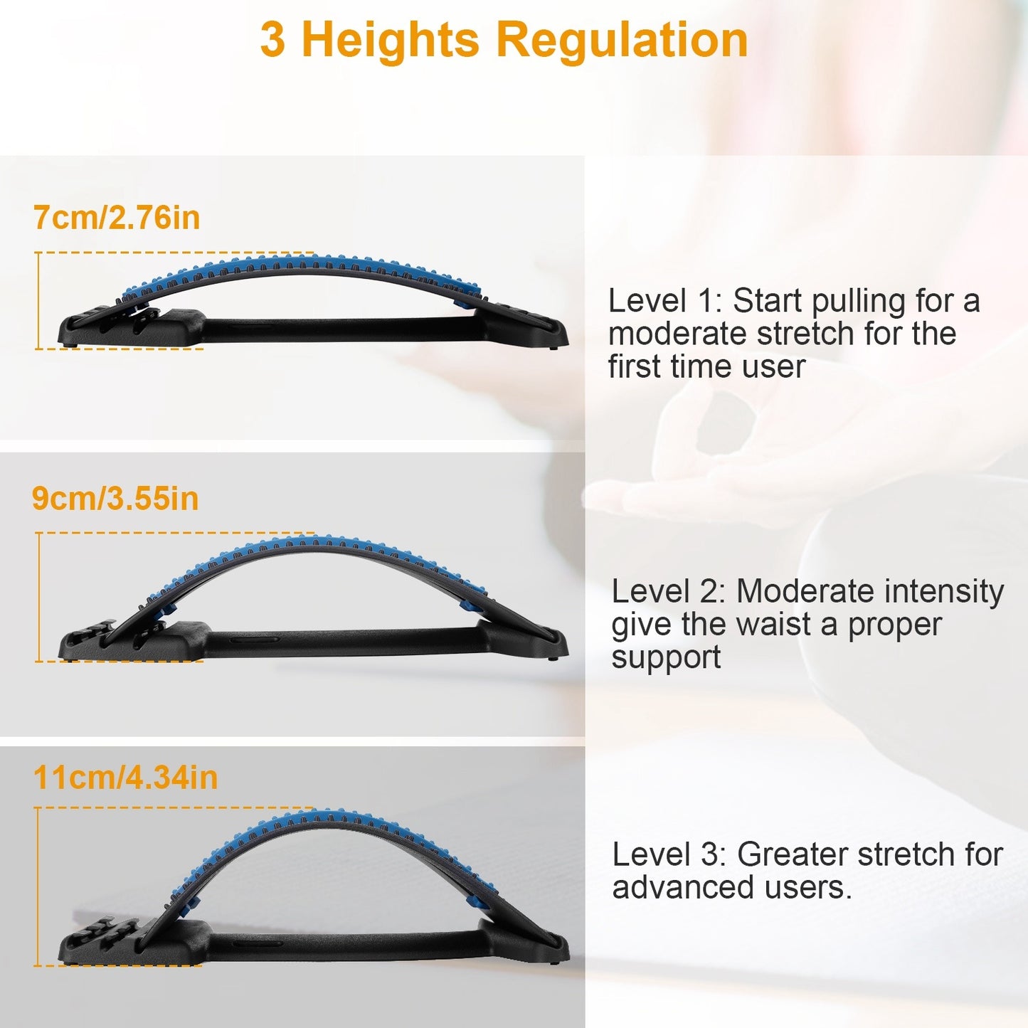 Multi-Level Back Stretcher for Pain Relief — Lumbar Support for Upper & Lower Back