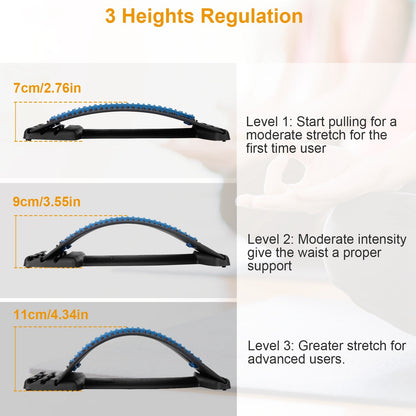 Multi-Level Back Stretcher for Pain Relief — Lumbar Support for Upper & Lower Back